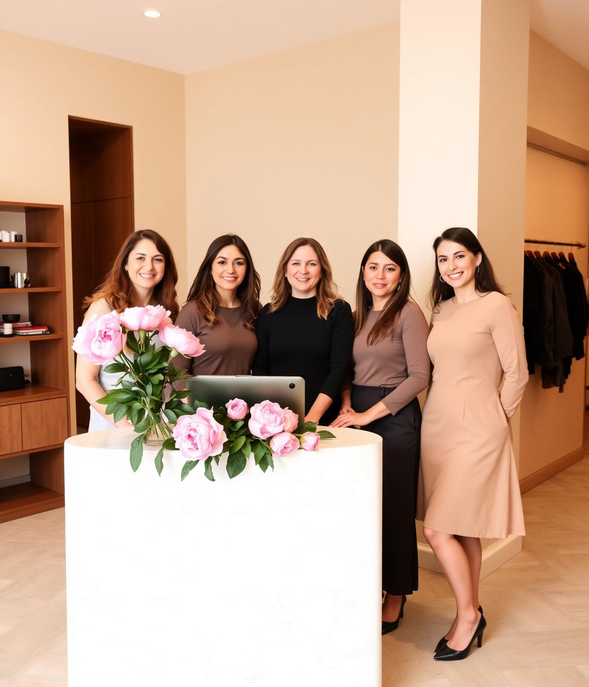 The Lumière team at the salon reception desk